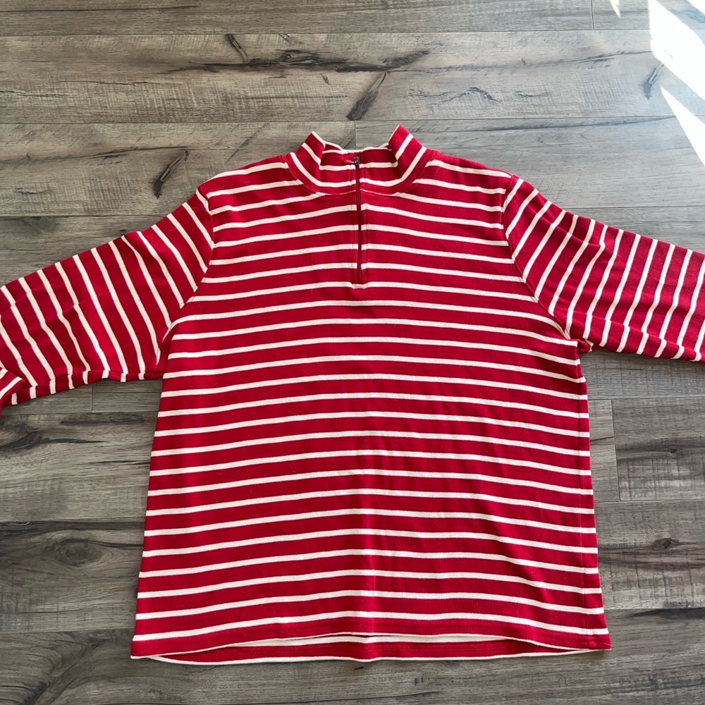 LL BEAN stripped sweater red and white